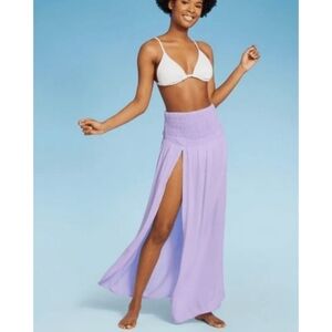 Wild Fable Smocked High Slit Convertible Coverup Dress